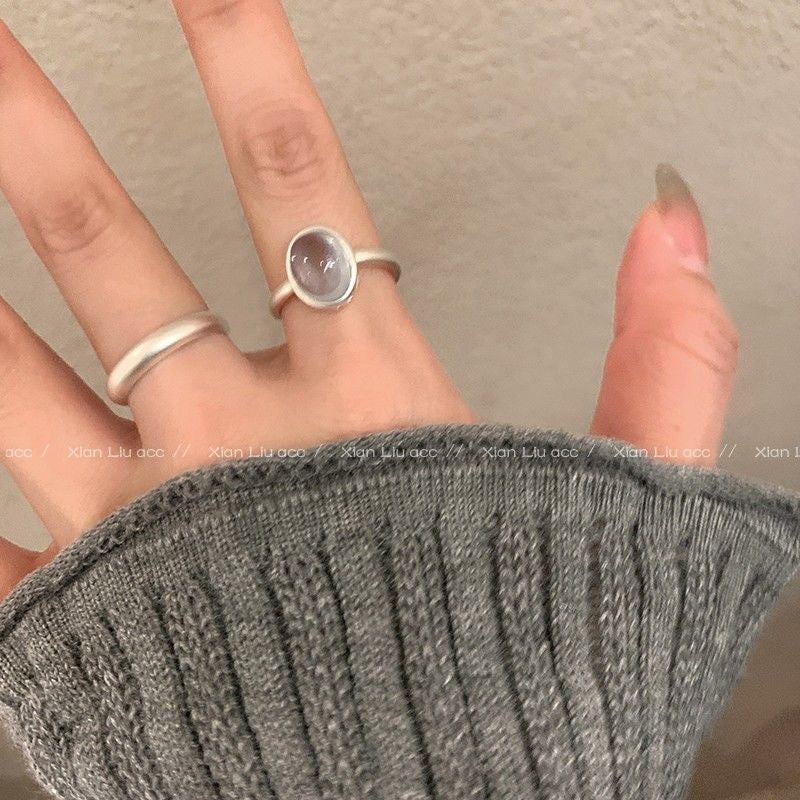 Close-up view of Blue Tear Design Ring