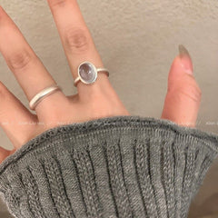 Close-up view of Blue Tear Design Ring