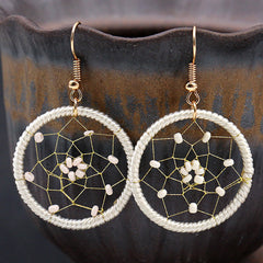 Elegant shell dreamcatcher earrings set