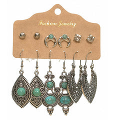 Elegant Bohemian Leaf Feather Dangle Earrings Set image 1