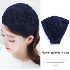 cozy knitted floral headband for winter wear
