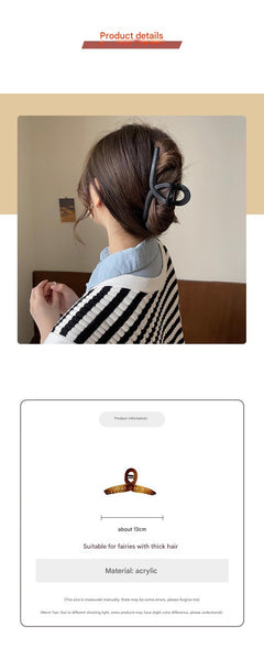 Amber colour matte resin hair claw clip shown