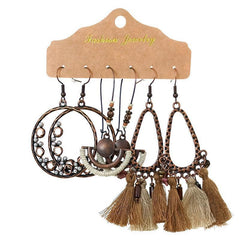bohemian earrings styled for a casual outfit