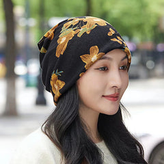 Close-up of floral design scarf