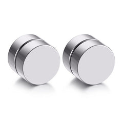 Model wearing beautiful titanium magnetic ear studs