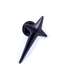 Trendy titanium steel cross earrings in black colour