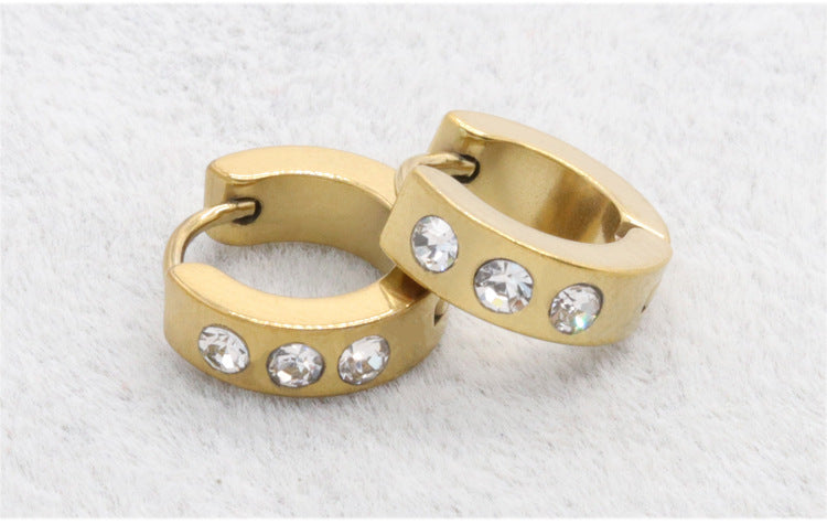 Lightweight geometric hoop earrings displayed on a model