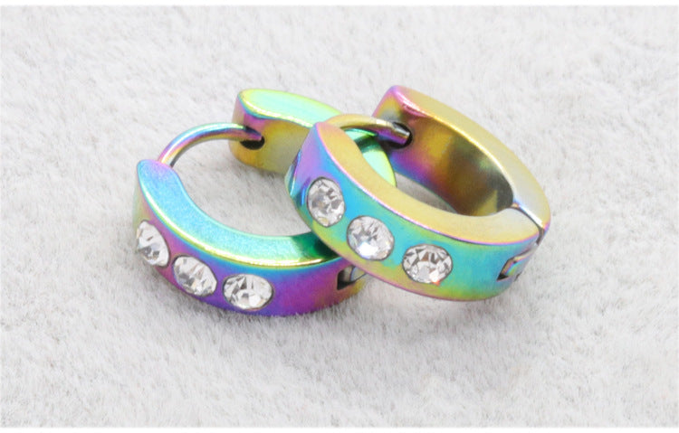 Colourful hoop earrings in a stylish arrangement