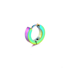 Titanium earrings model wearing stylish accessories