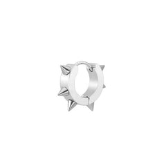 Close-up of geometric design stainless steel ear clip image 2
