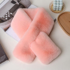 plush scarf in soft pastel colours