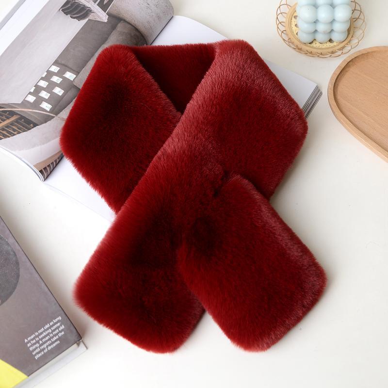 double-sided scarf on a snowy background
