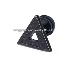 Titanium Steel Pyramid Earrings Image 3