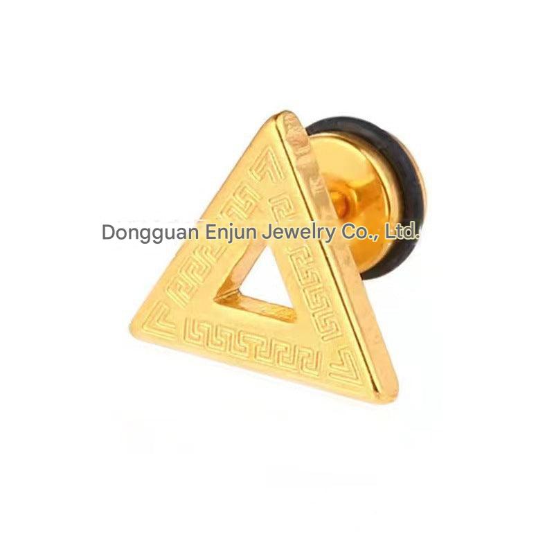 Titanium Steel Pyramid Earrings Image 4