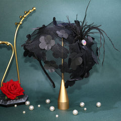 Stylish half hat for grey hair concealment