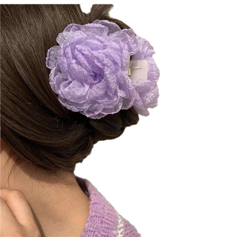 lake blue floral hair accessory