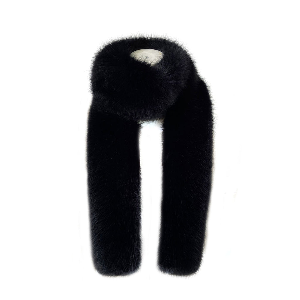 Faux fur long scarf in mocha colour