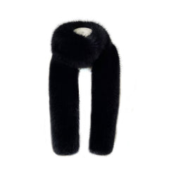 Faux fur long scarf in mocha colour