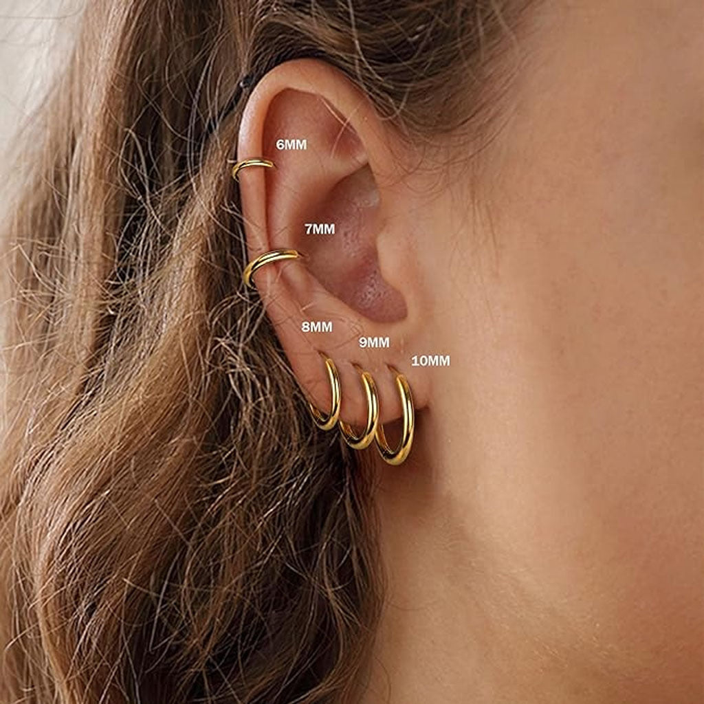 Lifestyle shot featuring earrings worn by model