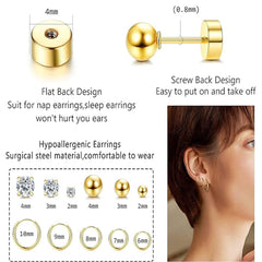 Trendy earrings set in gold and silver combinations