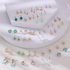 Geometric stud earrings in stylish settings