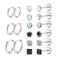 Zirconia stud earrings set displayed on a white background