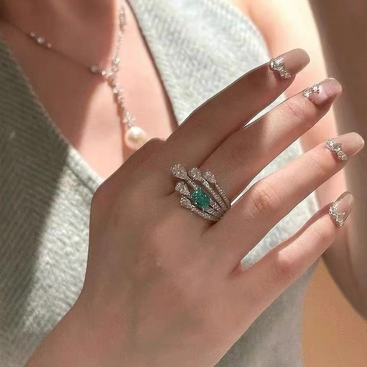 Close-up of the geometric design on the meteor ring