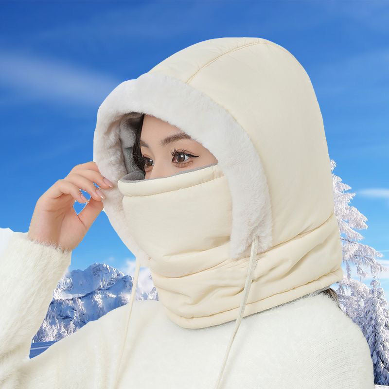 Pink fleece-lined winter hat for women