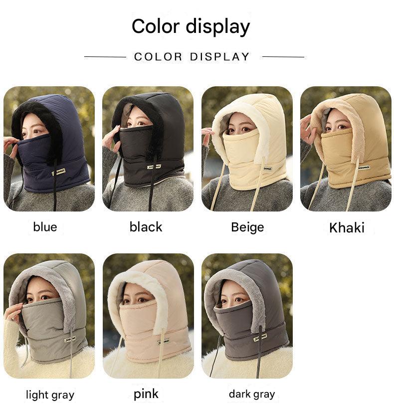 Pink fleece-lined winter hat for women