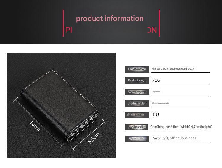 Professional PU card holder featuring logo customisation