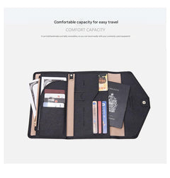 Black multifunctional RFID travel passport holder