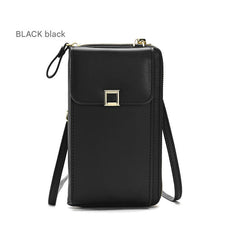 Interior card slots in women's crossbody bag