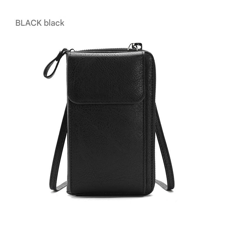 Lifestyle image of women using crossbody wallet
