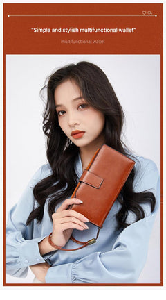 Elegant RFID Blocking Clutch Purse in Peacock Blue