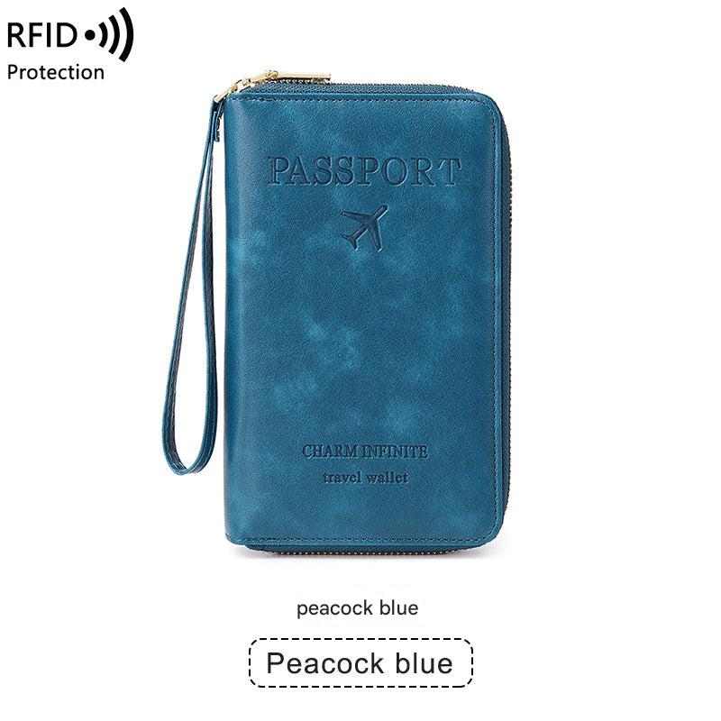 RFID passport holder in dark blue
