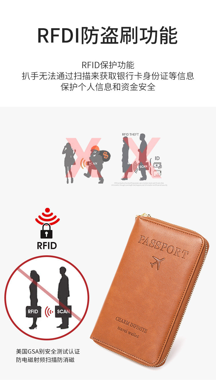 RFID passport holder in grey