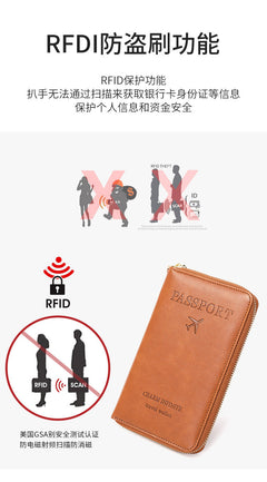 RFID passport holder in grey