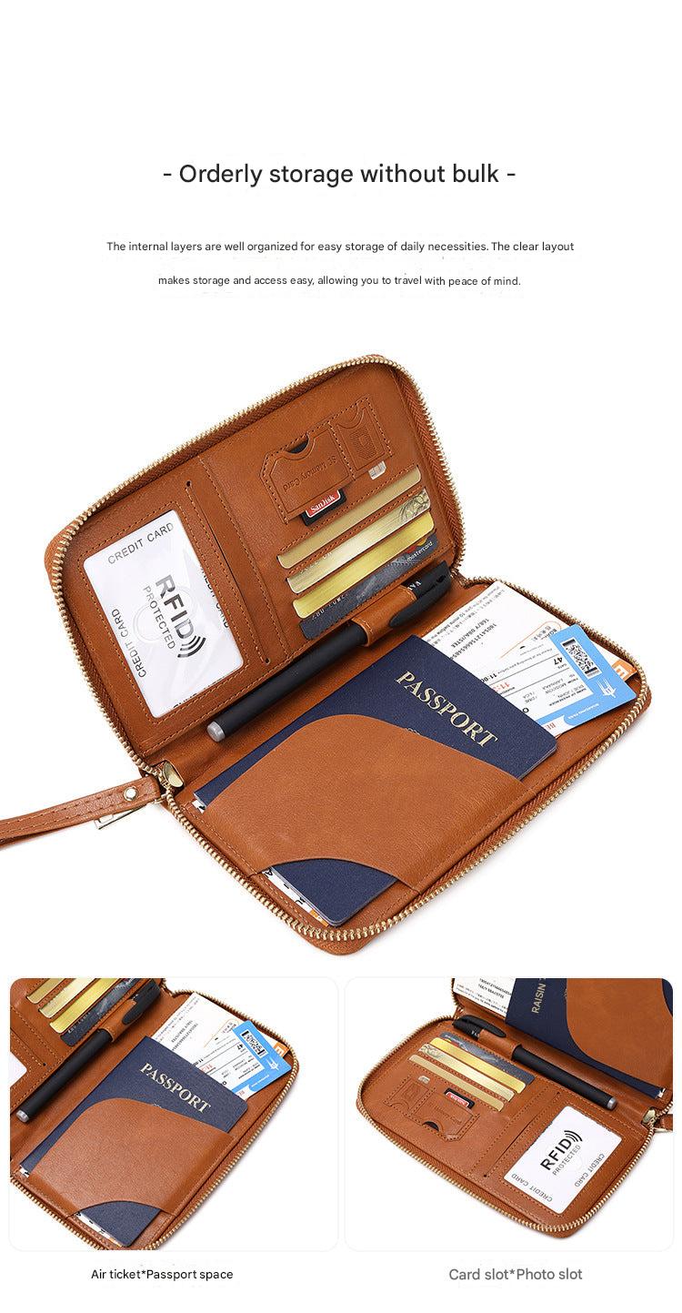 RFID passport holder in peacock blue