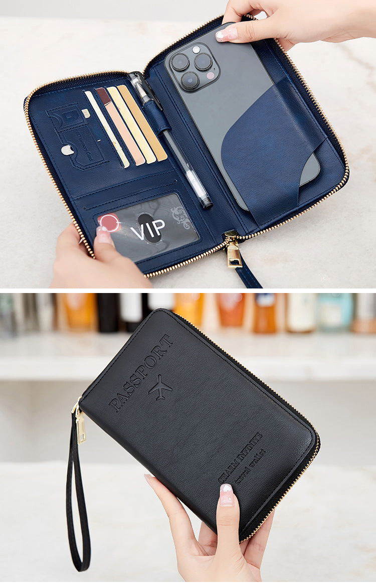 RFID passport holder in grey
