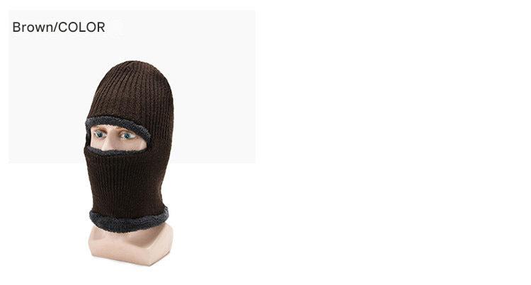 Front view of winter beanie with neck warmer in grey