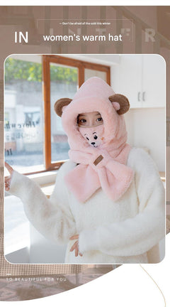 Close-up of adorable bear ear hat
