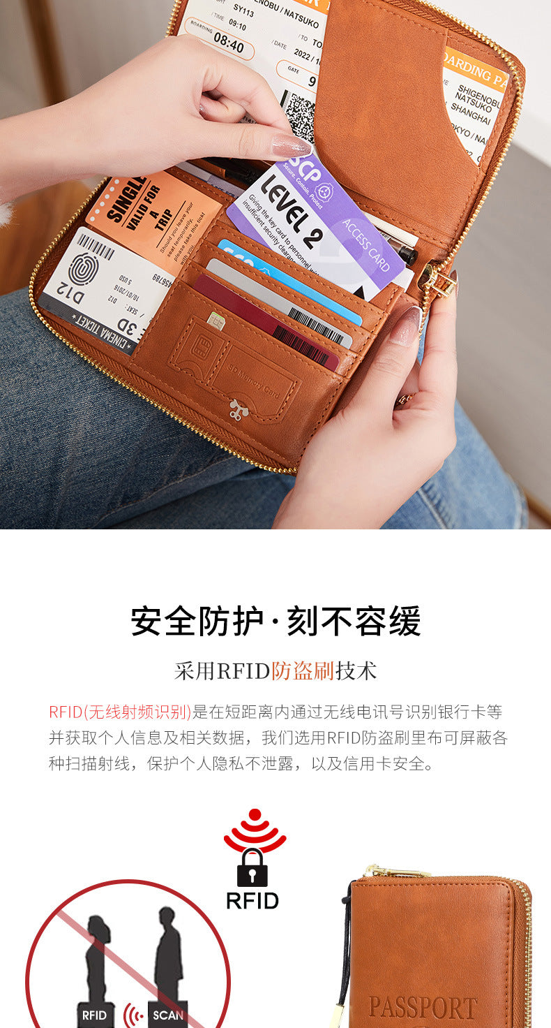 RFID passport holder in green