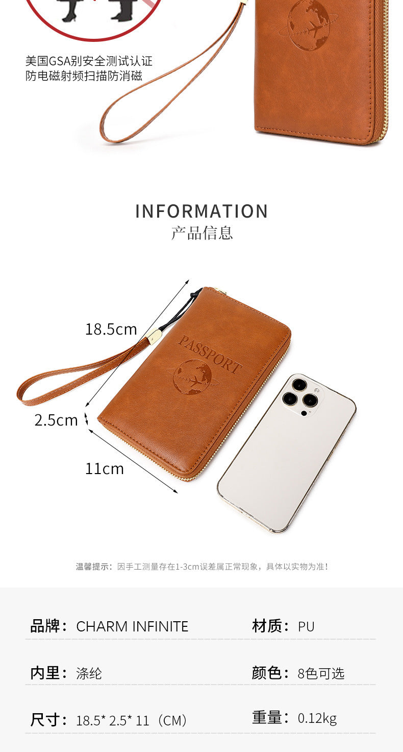 RFID passport holder in red