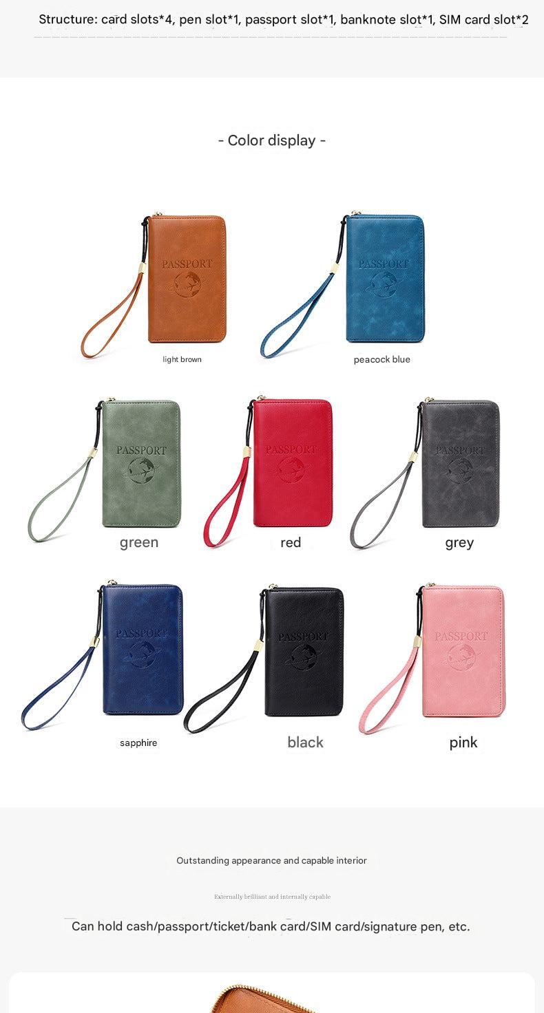 RFID passport holder in peacock blue