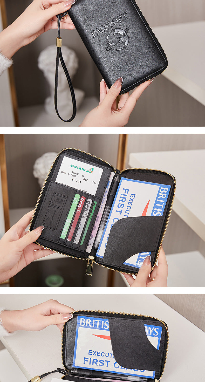 RFID passport holder in black