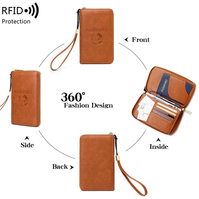 RFID passport holder in black