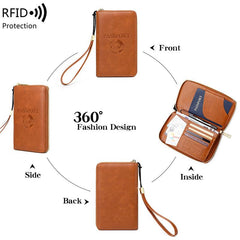 RFID passport holder in black