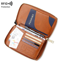 RFID passport holder in dark blue
