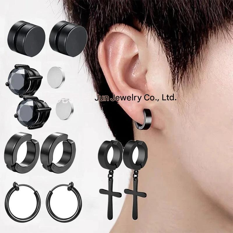 Geometric non-pierced earrings set image 2