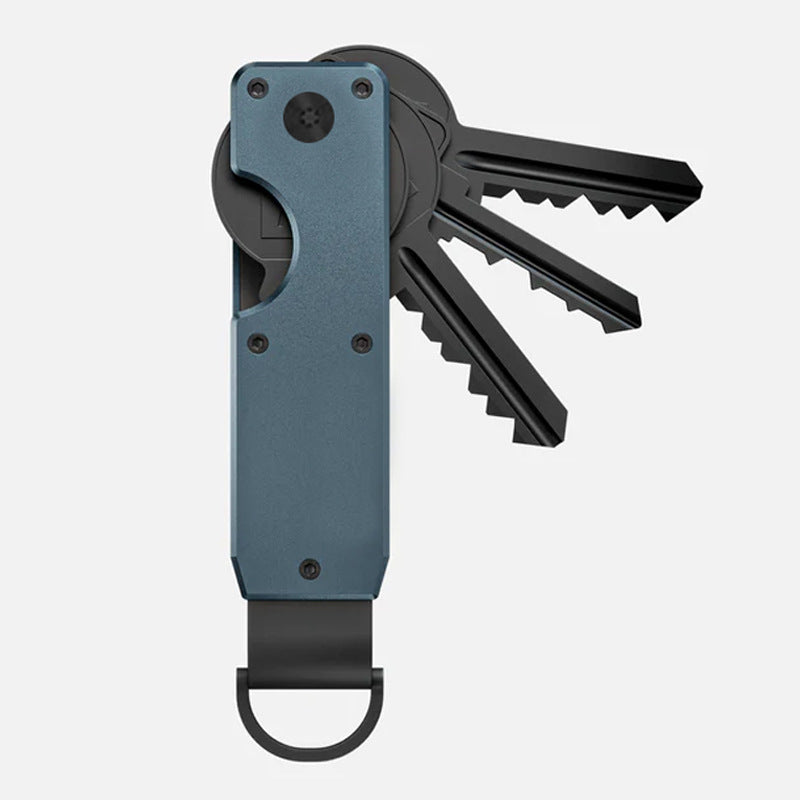 Sleek aluminium key holder design in red